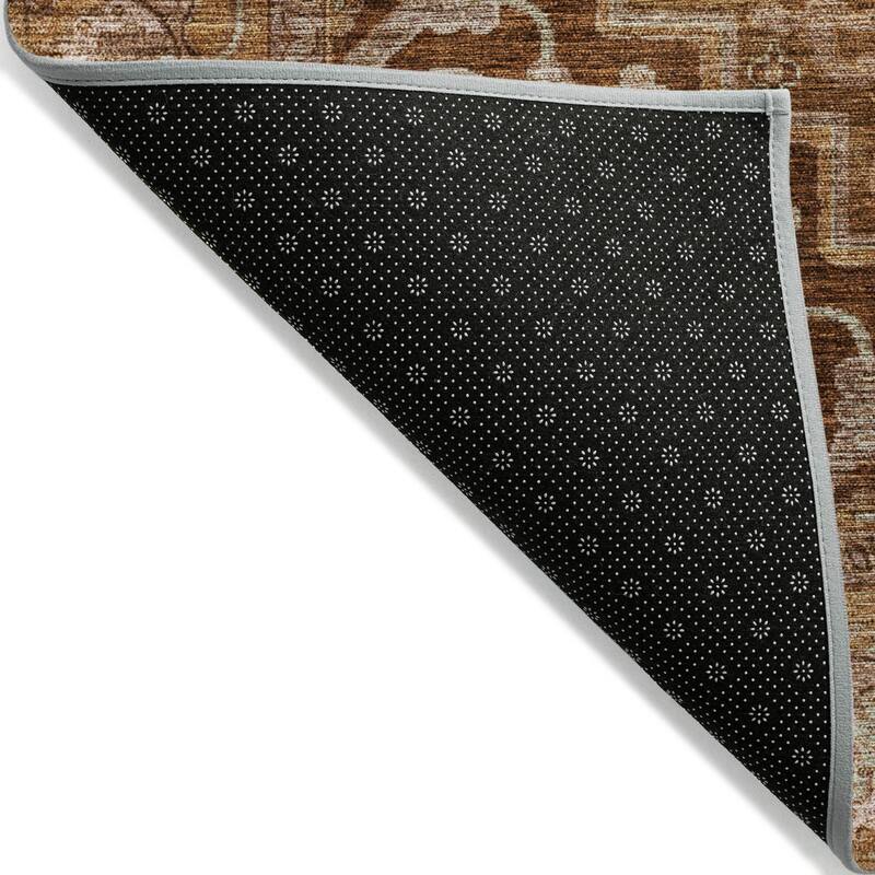 Machine Washable Indoor/Outdoor Traditional Medallion Chantille Rug