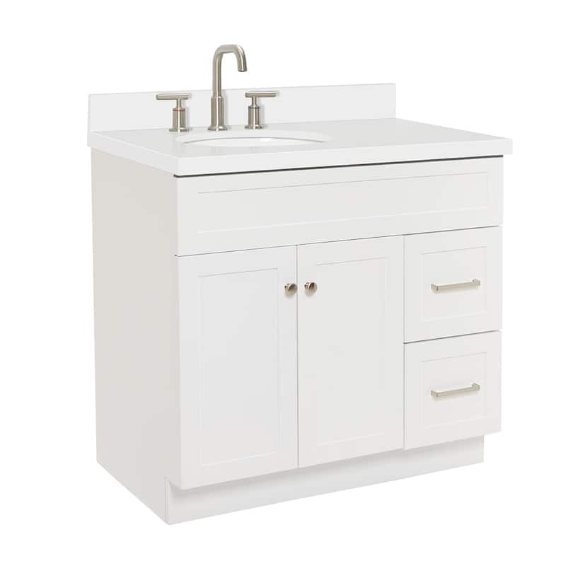 Ariel F037SLWQOVO Hamlet 37" Free Standing Single Basin Vanity Set