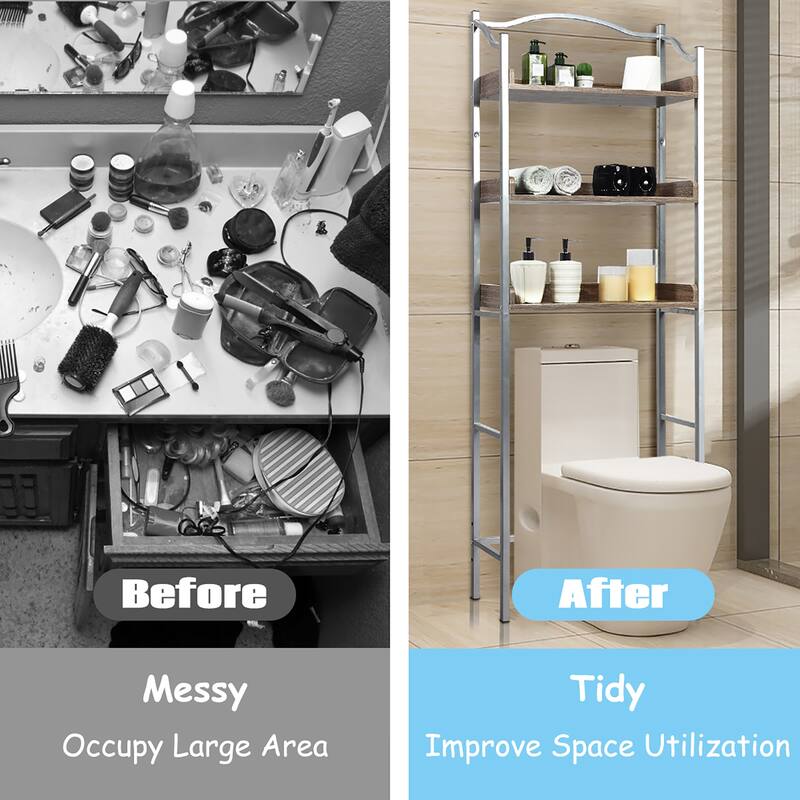 Costway 3-Tier Over-The-Toilet Bathroom Spacesaver Storage Rack - See Details