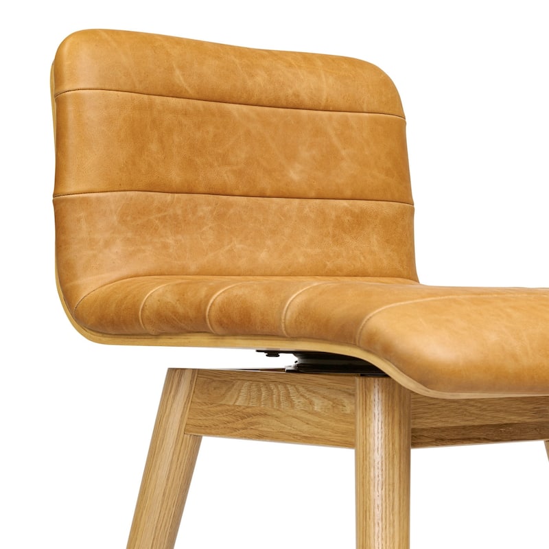 Poly & Bark Bassano Genuine Leather Swivel Counter Stool
