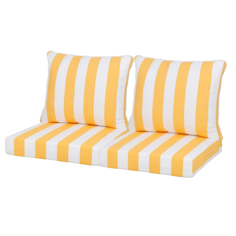 GDFStudio Marie Outdoor 24x24 Inch Seat Cushion Set with Removable Covers (set of 2) - 24" x 24"