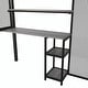 preview thumbnail 15 of 30, Full Size Metal Loft Bed with Wardrobe, Desk, Storage Shelves
