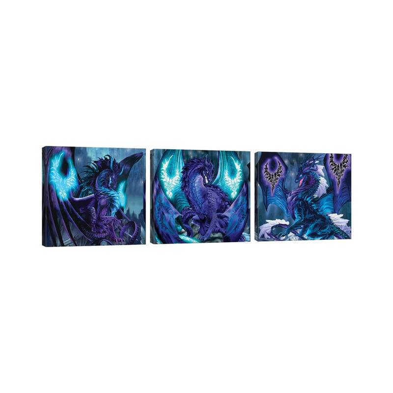 iCanvas "Dragons Of Fate" by Ruth Thompson 3-Piece Canvas Wall Art Set