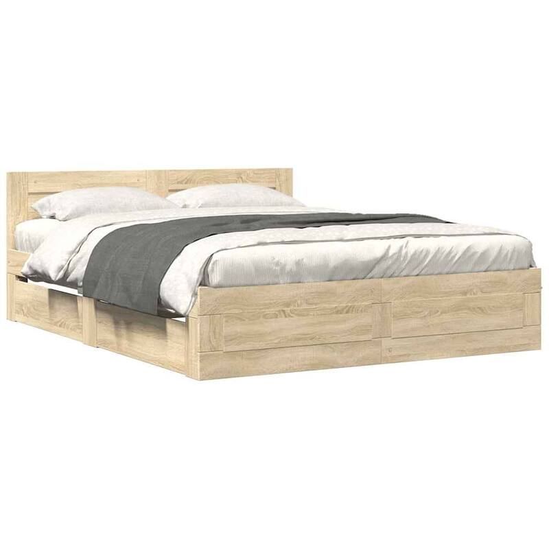 vidaXL Bed Frame 2 pcs Engineered Wood