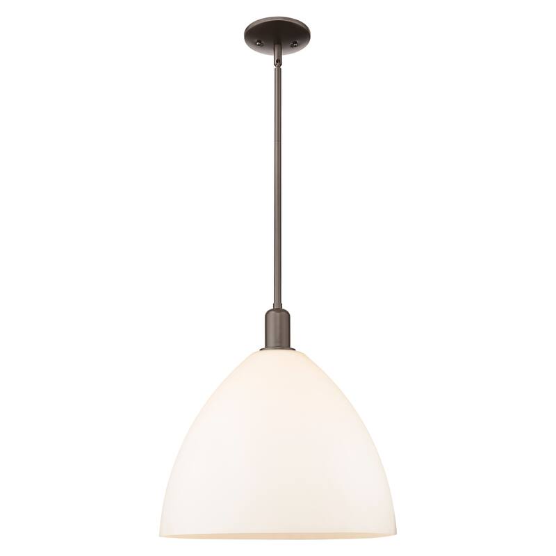 Innovations Lighting Endless Possibilities Arcadia - Bristol - 1 Light 16" Stem Hung Mini Pendant - Oil Rubbed Bronze/Matte White
