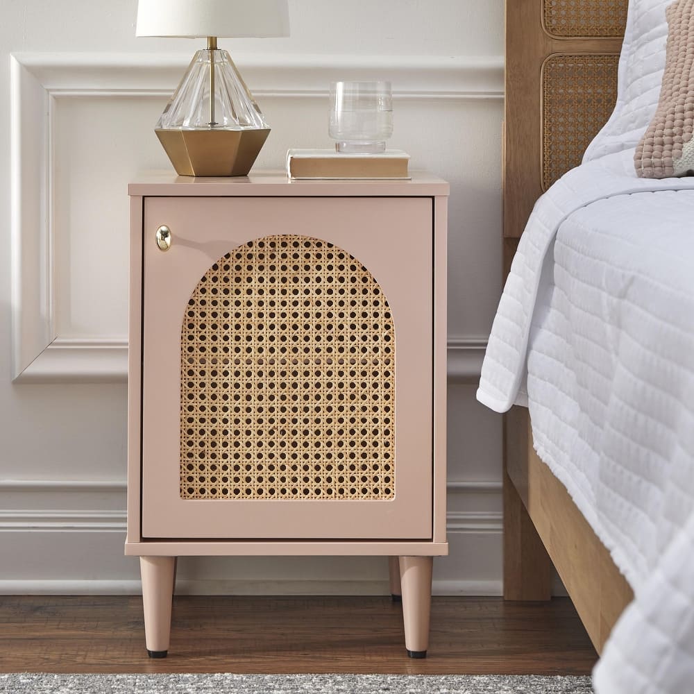 Lifestorey Taylor Nightstand with Natural Cane