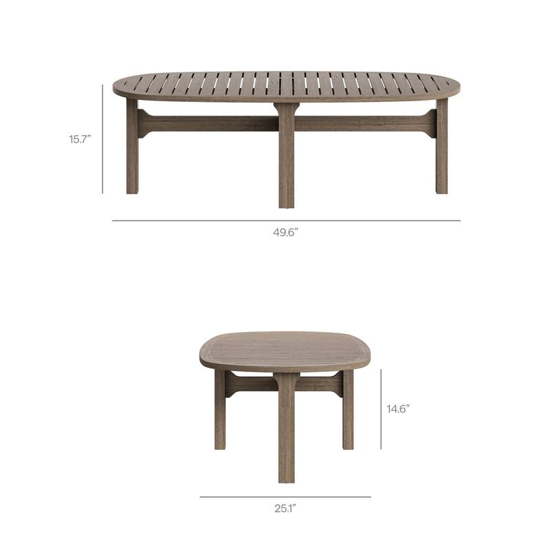 Saratoga 5-Piece Outdoor Patio Teak Wood Furniture Set