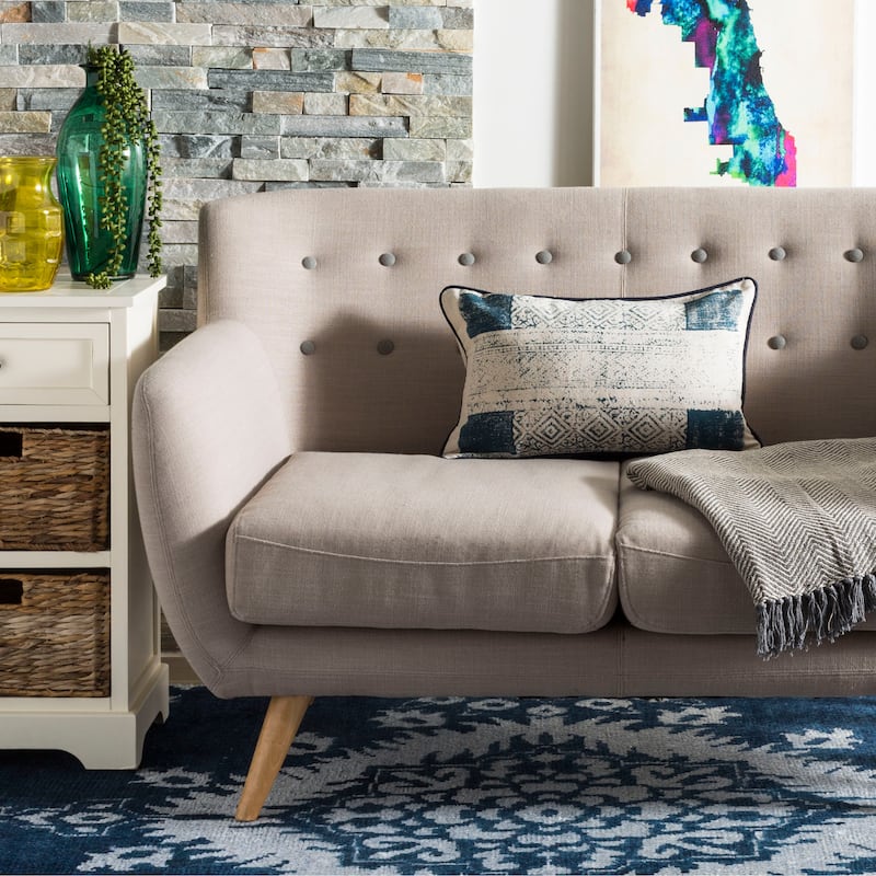 SAFAVIEH Wyatt Decorative Pillow- Blue / Creme