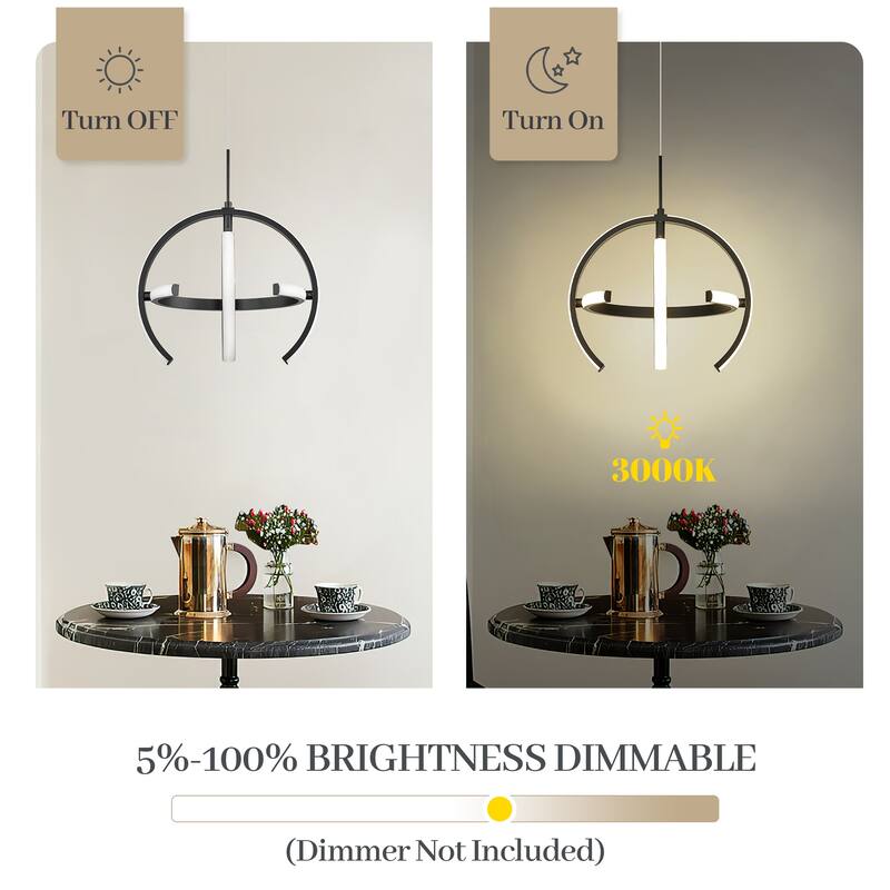 Small LED Orb Chandelier, Adjustable Pendent Light