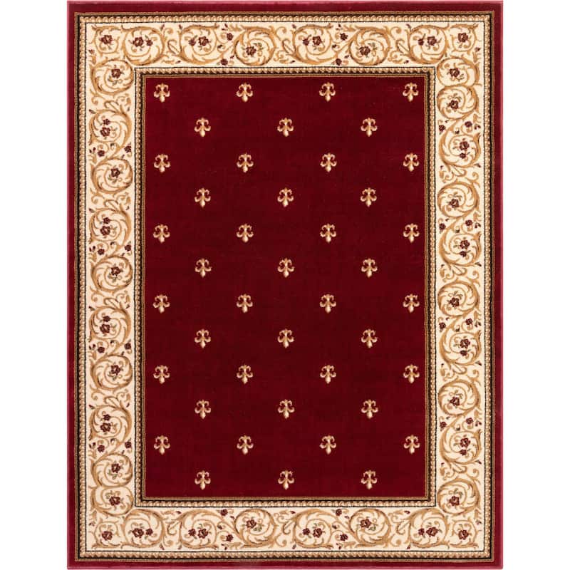Well Woven Barclay Fleur De Lis Traditional Oriental Living Room Rug