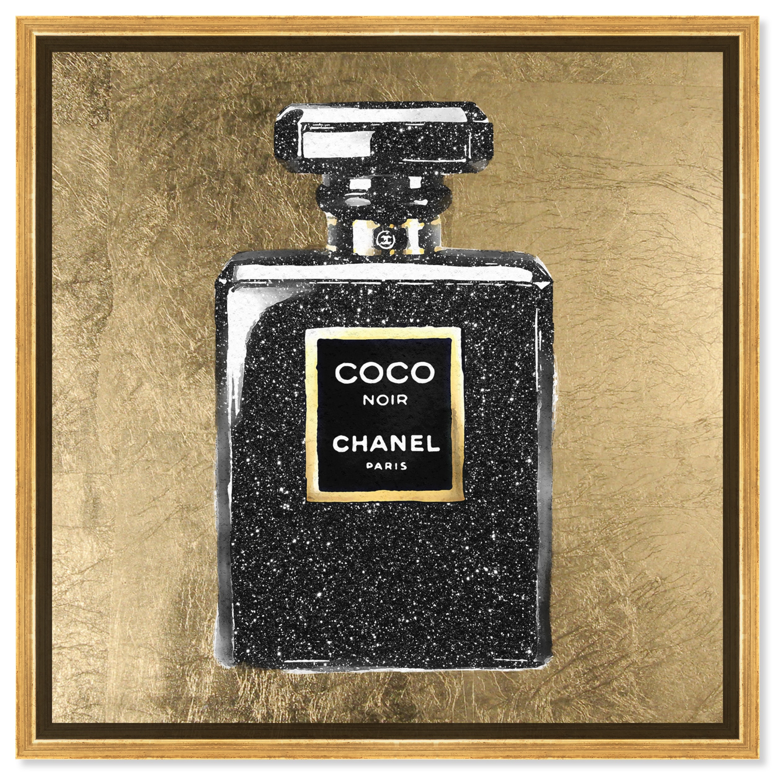 Classic Glitter Noir, Noir Paris Perfume Modern Black Canvas Wall Art Print  for Bath - Bed Bath & Beyond - 36066136