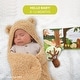 preview thumbnail 3 of 4, 3-Piece Gift Set for Infants 0-12 Months, Includes Storybook, Cute Bear Swaddle Blanket and Plush Baby Rattle