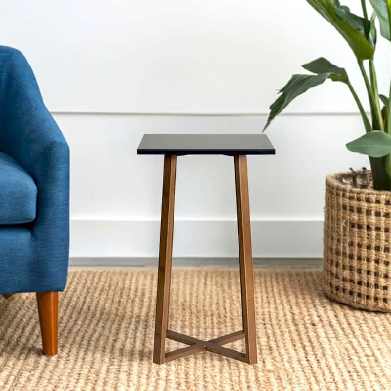 Solid Bamboo Frame Plant Table - 23x14 - Caramel&Black