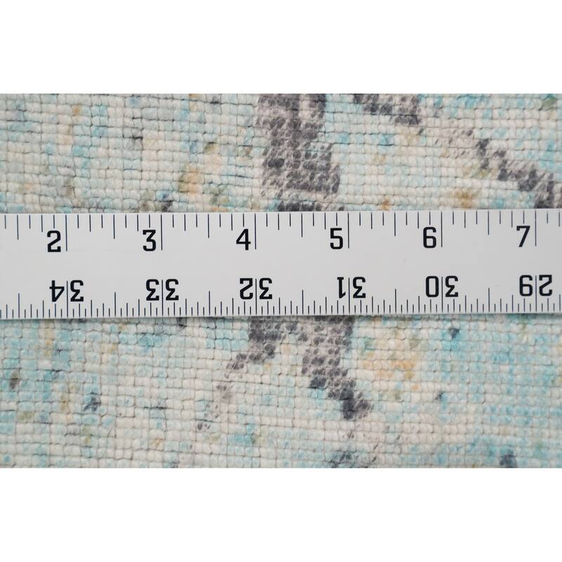 Hand Knotted Oriental Viscose Silk Carpet Modern Pictorial Multi-Colored Abstract Area Rug - 7' 11'' X 5' 0''