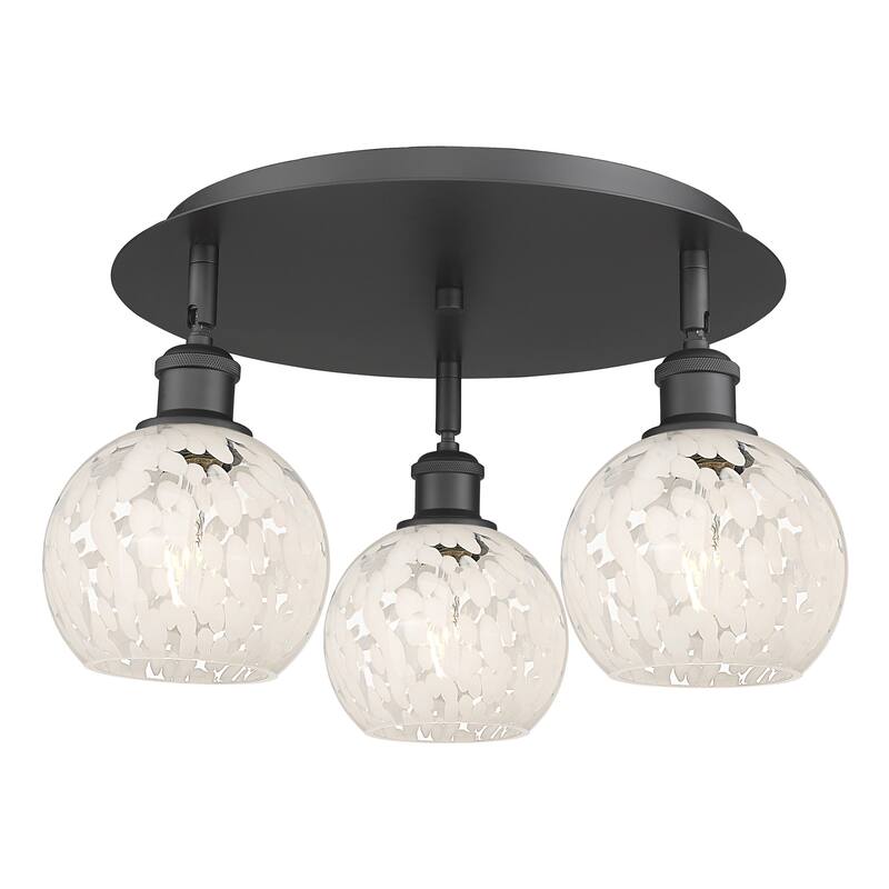 Innovations Lighting 516-3C-9-18-White Mouchette-Indoor Ceiling - Matte Black / White Mouchette