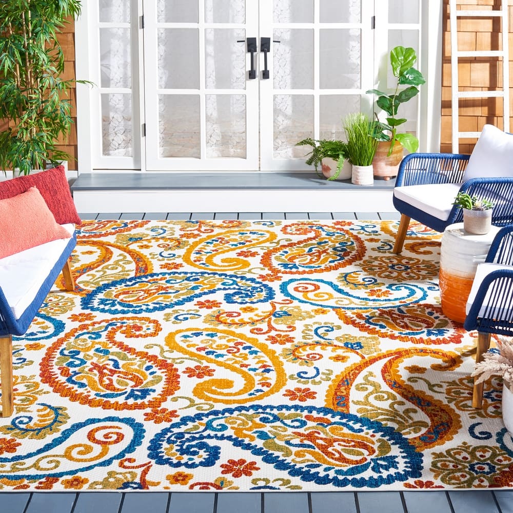 SAFAVIEH Cabana Panuta Indoor/ Outdoor Waterproof Patio Paisley Rug