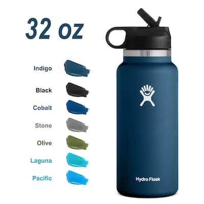 Hydro Flask 32oz Water Bottle 2.0 Straw Lid Wide Mouth,23 colors
