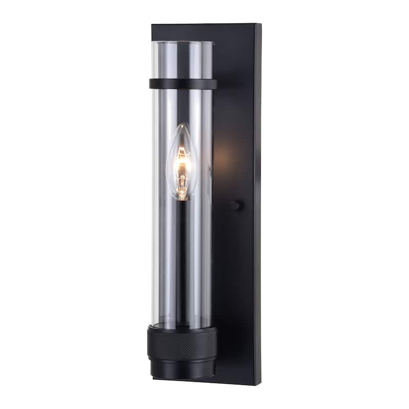 Bari 1 Light Contemporary Wall Sconce with Clear Cylinder Glass