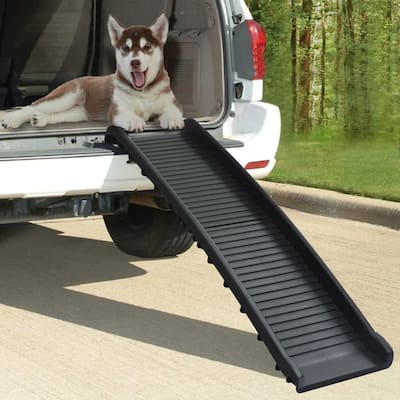 vidaXL Dog Ramp Black Polypropylene Medium Foldable Dog Ramp - 15.7 x 61.2 x 6.1 in