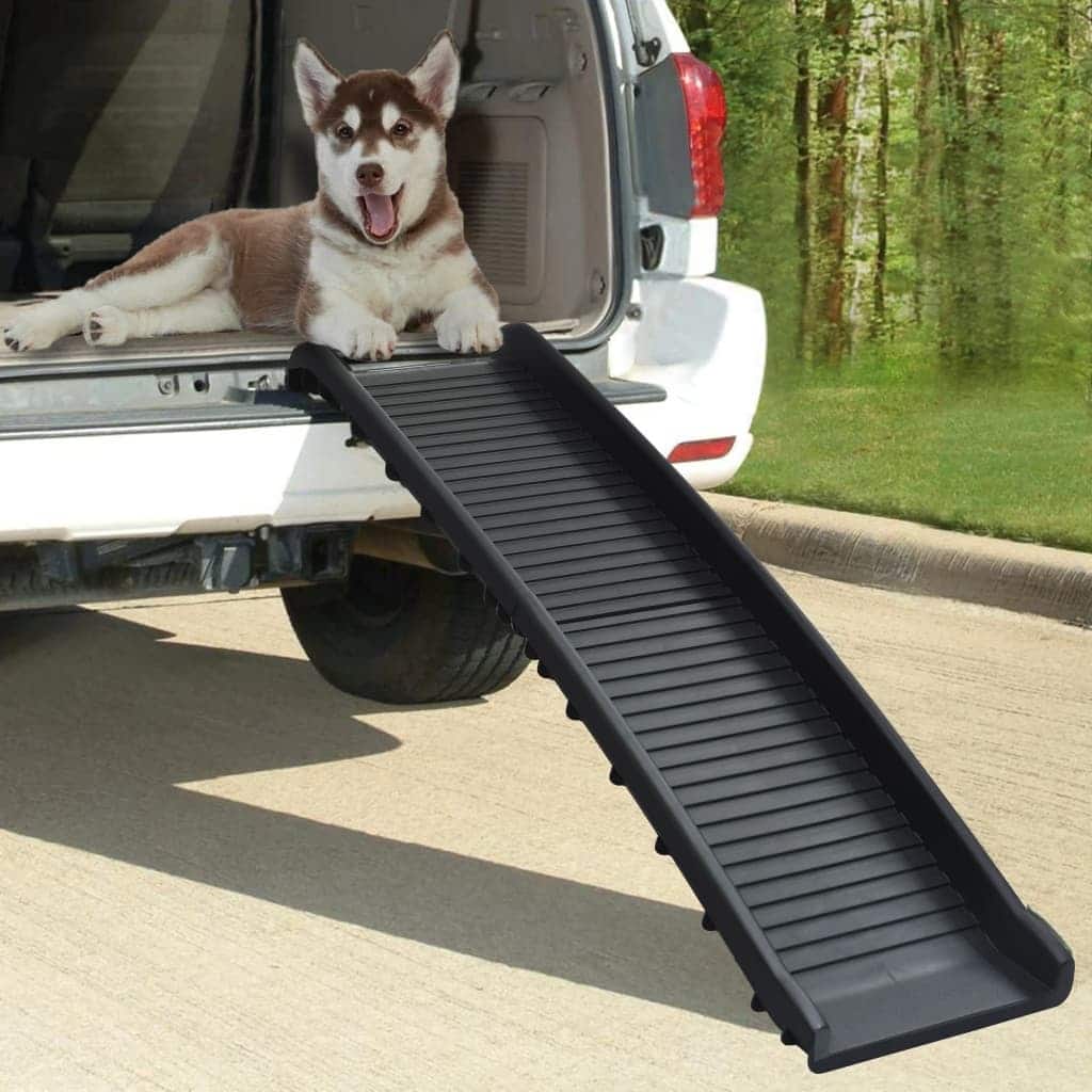 vidaXL Dog Ramp Black Polypropylene Medium Foldable Dog Ramp - 15.7 x 61.2 x 6.1 in