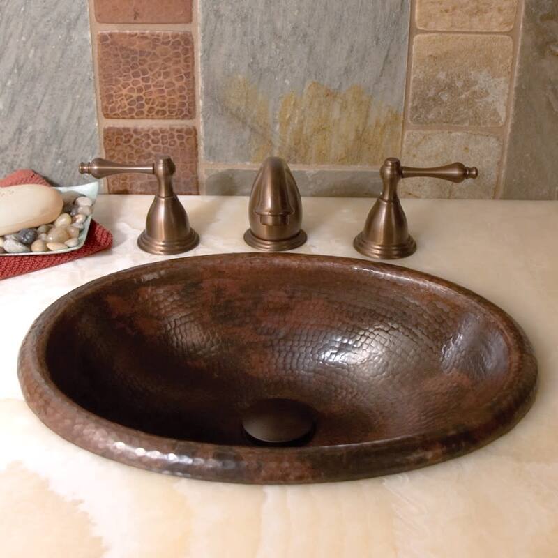 Native Trails Rolled Baby Classic 15-1/2" Copper Drop In Bathroom Sink