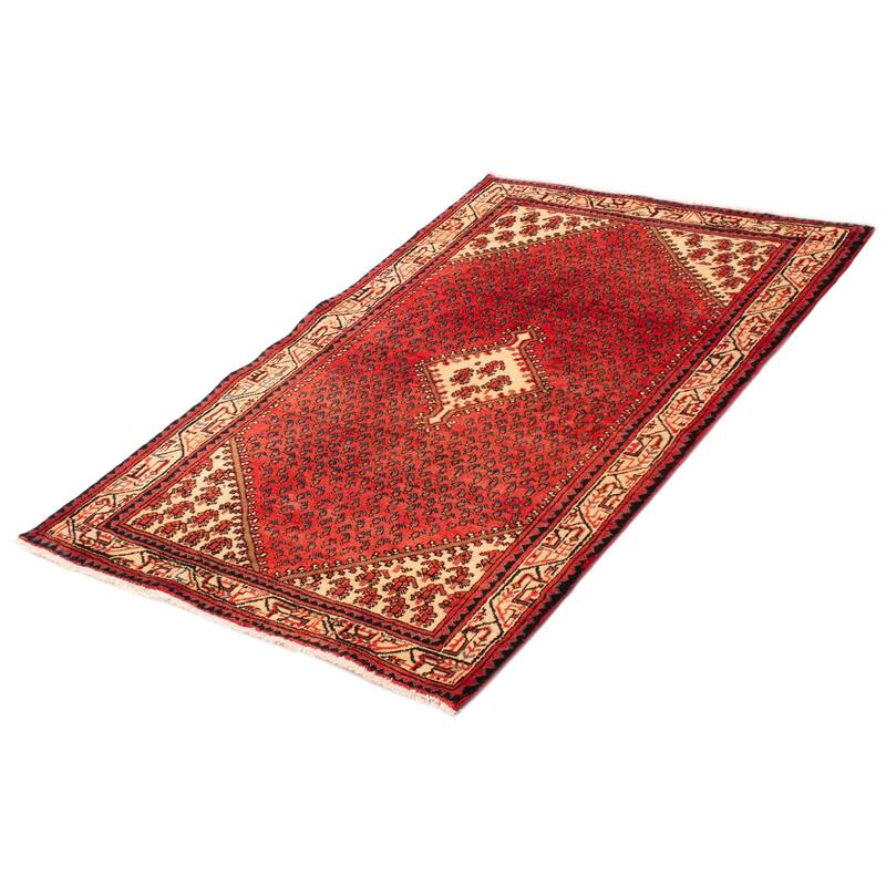ECARPETGALLERY Hand-knotted Andelz Red Wool Rug - 4'2 x 6'11