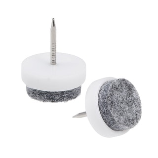 Nail On Furniture Felt Pads Glide Chair Table Leg Protector 14mm Dia White 16pcs