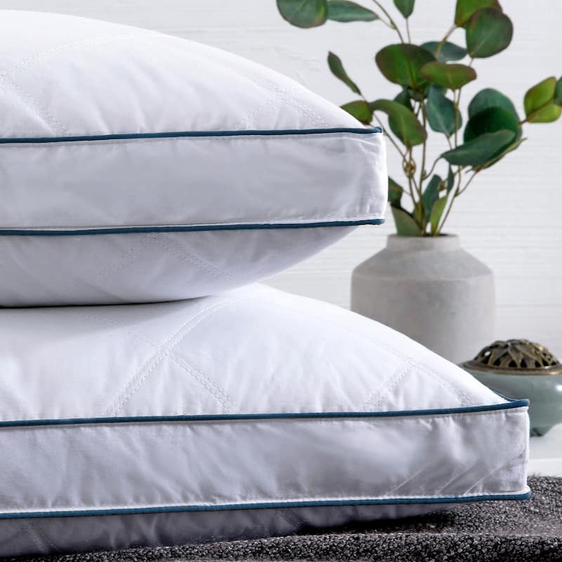 Medium-Firm 2-inch Gusset Feather and Down Pillows Set of 2