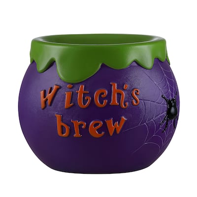 14 in. Cauldron Lit Blow Mold Candy Bowl