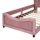 preview thumbnail 39 of 55, Casual Upholstered Daybed with Guardrail, Classic Headboard Footboard, Wood Slat Support Bed for Children Kids Platform Bed
