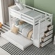 preview thumbnail 3 of 12, Twin Over Twin Bunk Bed with Trundle Bed, Staircase and 4 Storage Drawers, Solid Wood Bunk Beds with Stairs and Guardrail,White