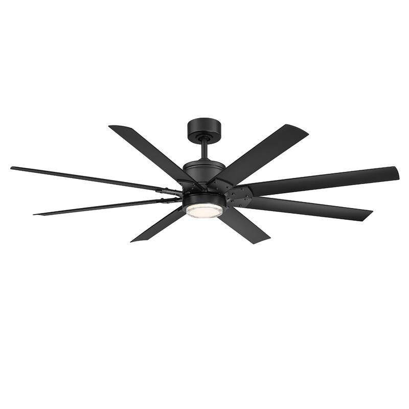 Renegade Indoor and Outdoor 8-Blade Smart Ceiling Fan 66in with 3000K LED Light Kit and Remote Control with Wall Cradle - 66