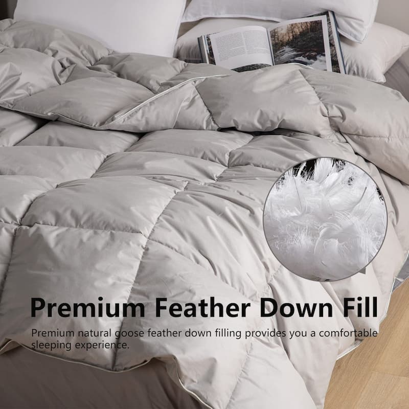 KASENTEX Cotton Cover Down Comforter - Duvet Insert - All Season