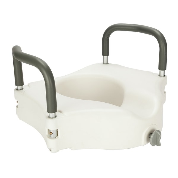 High quality Raised Height Toilet Seat with Handle White Bed
