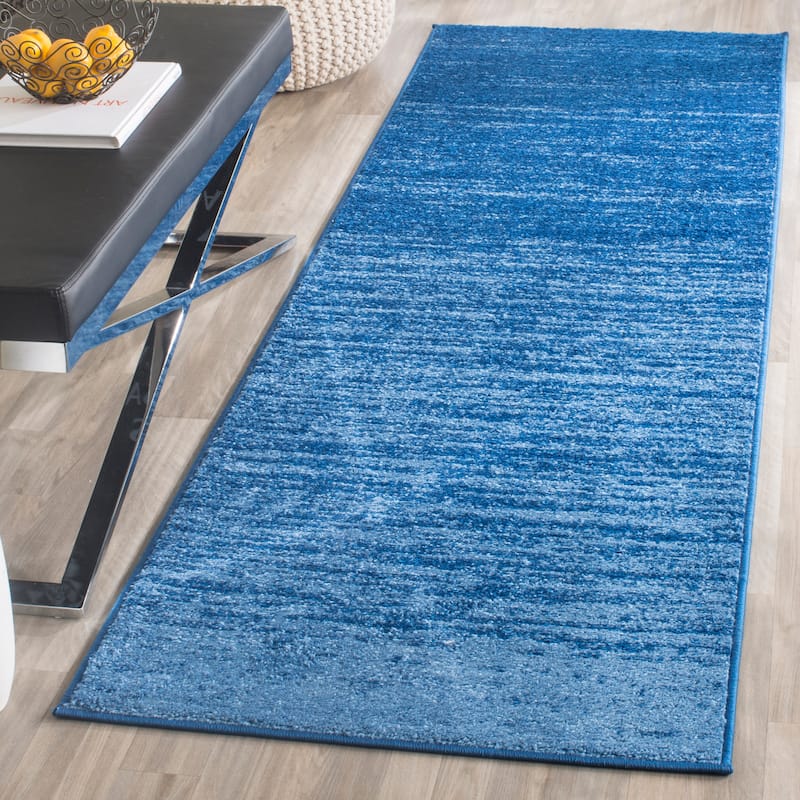 SAFAVIEH Adirondack Vera Modern Ombre Distressed Area Rug - 2'6" x 16' Runner - Light Blue/Dark Blue