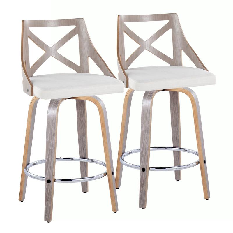 The Gray Barn Charlotte 26" Fixed-Height Counter Stool with Bent Wood Legs (Set of 2)