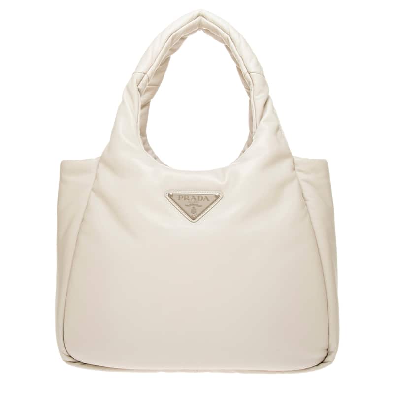 Prada Medium Soft Nappa Leather Tote Bag - White