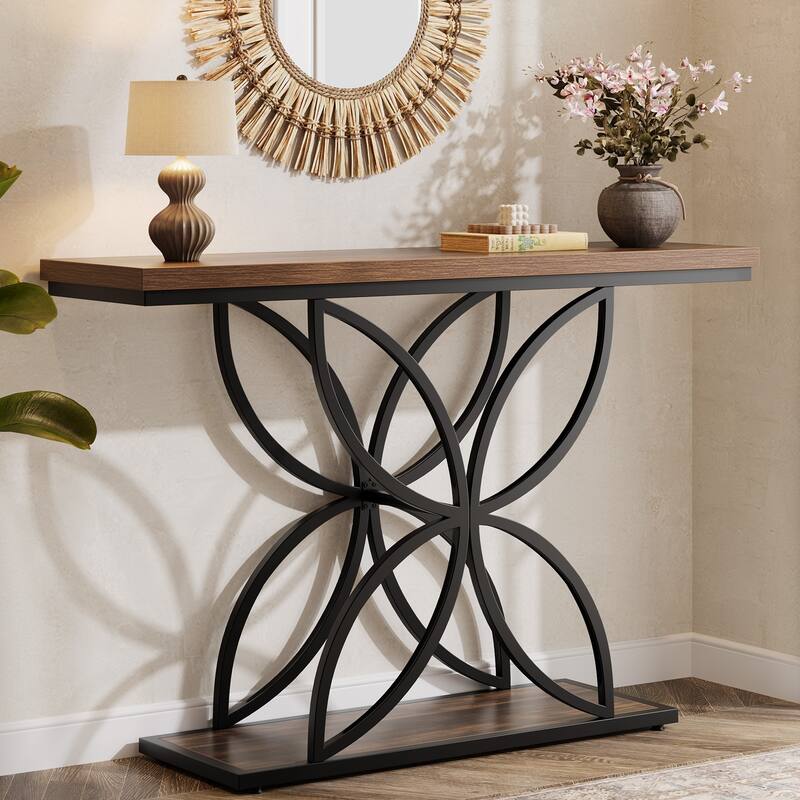 Farmhouse Butterfly Frame Console Table for Entryway Living Room