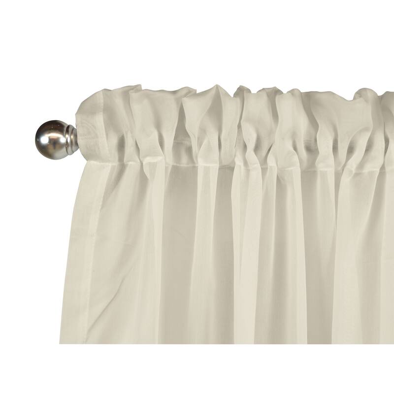 Tergaline Semi Sheer Two Way Rod Pocket Curtain with Corded Bottom Hem