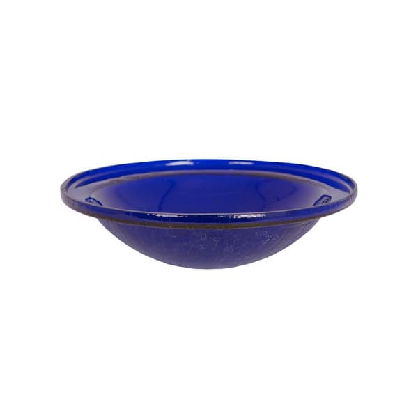 slide 2 of 39, Achla Designs Reflective Crackle Glass Birdbath Bowl, 12.5 Inch Diameter, Cobalt Blue Blue