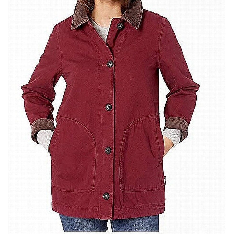 Shop Woolrich Women S Jacket Maroon Red Size Large L Dorrington