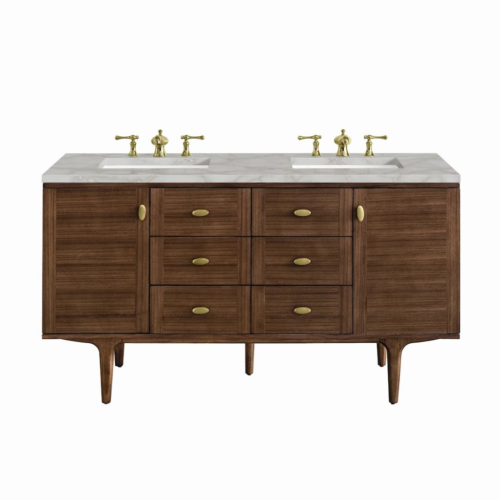 James Martin Vanities 670-V60D-3VSL Amberly 60" Double Basin Wood