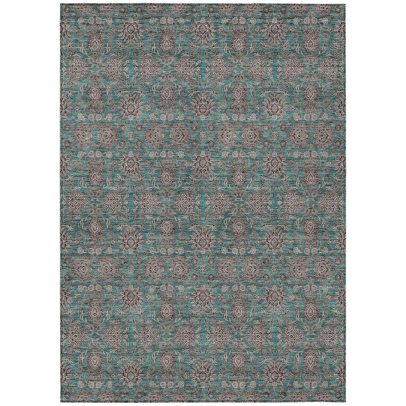 HomeRoots Floral Transitional Rectangle Outdoor Rug
