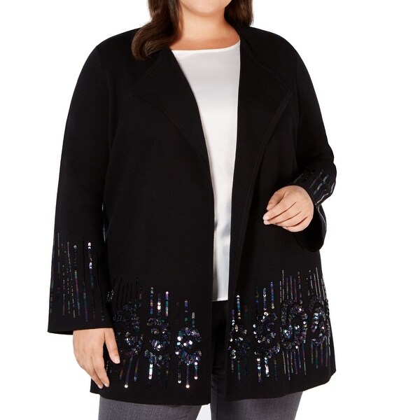 embellished black cardigan