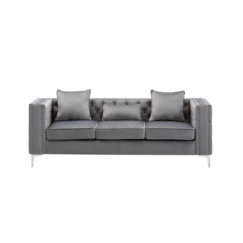 Velvet Fabric Sofa Loveseat Living Room Set