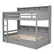 preview thumbnail 9 of 11, Multifunctional Twin over Twin Bunk Bed with Built-In Shelves Beside Both Upper and Storage Drawer
