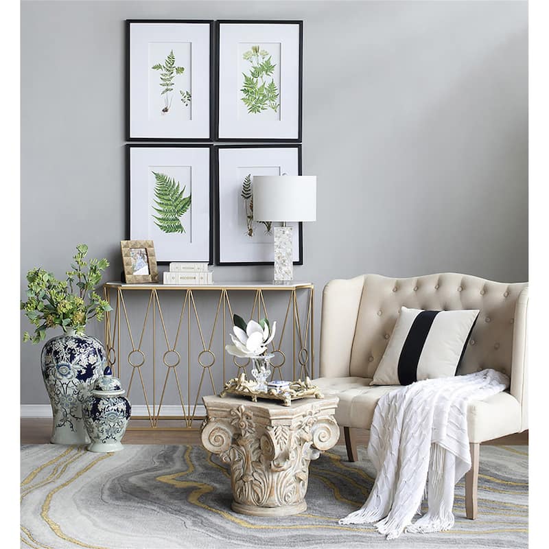 Set of 4 Botanical Black And White Fern Wall Art