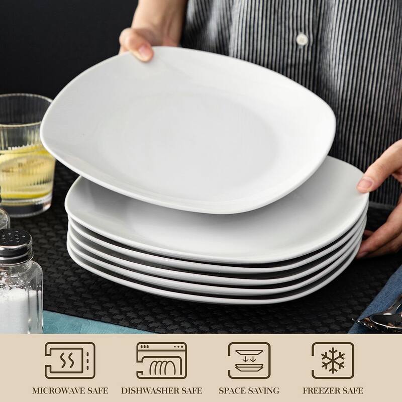 MALACASA Elisa Porcelain 6-Piece Dinner Plates