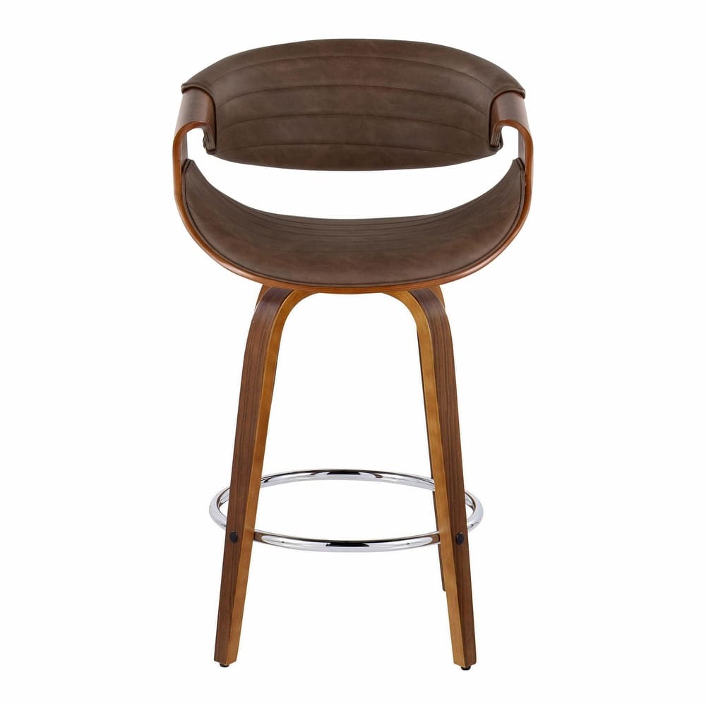 Carson Carrington Kanteborg 26" Fixed-Height Counter Stool with Bent Wood Legs & Round Footrest (Set of 2)