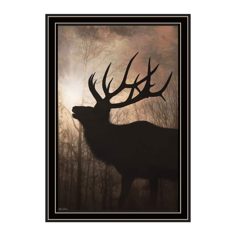 TrendyDecor4U "Elk Sunrise II" Framed Print Wall Art - Multi